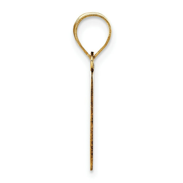 14K Yellow Gold Polished Etched Letter G Initial Pendant
