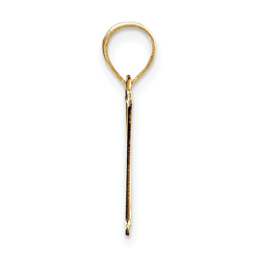 14K Yellow Gold Polished Etched Letter H Initial Pendant