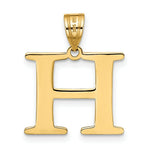 Load image into Gallery viewer, 14K Yellow Gold Polished Etched Letter H Initial Pendant
