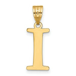 Load image into Gallery viewer, 14K Yellow Gold Polished Etched Letter I Initial Pendant
