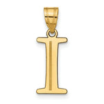 Load image into Gallery viewer, 14K Yellow Gold Polished Etched Letter I Initial Pendant
