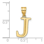 Load image into Gallery viewer, 14K Yellow Gold Polished Etched Letter J Initial Pendant
