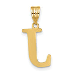Load image into Gallery viewer, 14K Yellow Gold Polished Etched Letter J Initial Pendant
