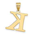 Load image into Gallery viewer, 14K Yellow Gold Polished Etched Letter K Initial Pendant
