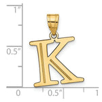 Load image into Gallery viewer, 14K Yellow Gold Polished Etched Letter K Initial Pendant
