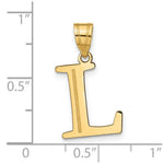 Load image into Gallery viewer, 14K Yellow Gold Polished Etched Letter L Initial Pendant
