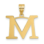 Load image into Gallery viewer, 14K Yellow Gold Polished Etched Letter M Initial Pendant
