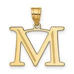 Load image into Gallery viewer, 14K Yellow Gold Polished Etched Letter M Initial Pendant
