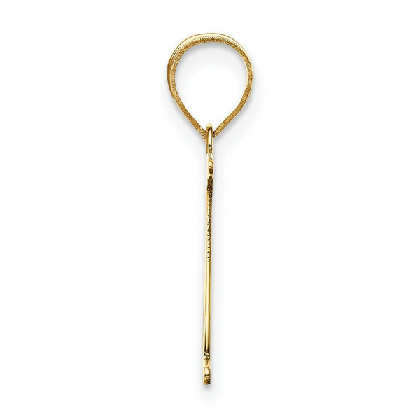 14K Yellow Gold Polished Etched Letter N Initial Pendant