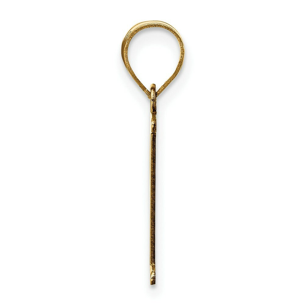 14K Yellow Gold Polished Etched Letter P Initial Pendant