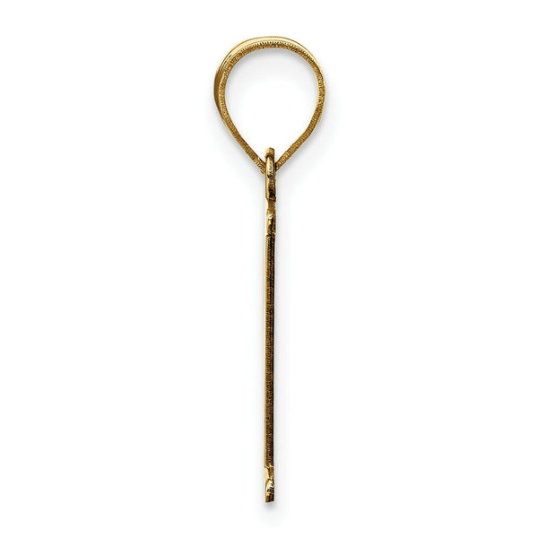 14K Yellow Gold Polished Etched Letter P Initial Pendant