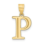 Load image into Gallery viewer, 14K Yellow Gold Polished Etched Letter P Initial Pendant
