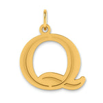 Load image into Gallery viewer, 14K Yellow Gold Polished Etched Letter Q Initial Pendant
