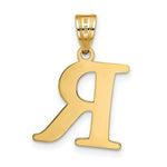 Load image into Gallery viewer, 14K Yellow Gold Polished Etched Letter R Initial Pendant
