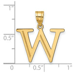 Load image into Gallery viewer, 14K Yellow Gold Polished Etched Letter W Initial Pendant
