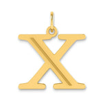 Load image into Gallery viewer, 14K Yellow Gold Polished Etched Letter X Initial Pendant
