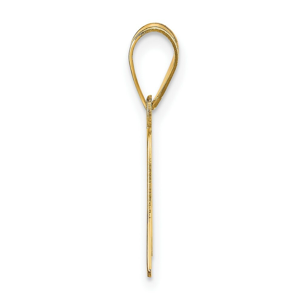 14K Yellow Gold Polished Script Letter A Initial Pendant