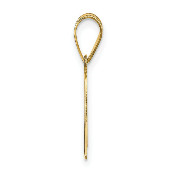 14K Yellow Gold Polished Script Letter A Initial Pendant