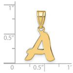 Load image into Gallery viewer, 14K Yellow Gold Polished Script Letter A Initial Pendant
