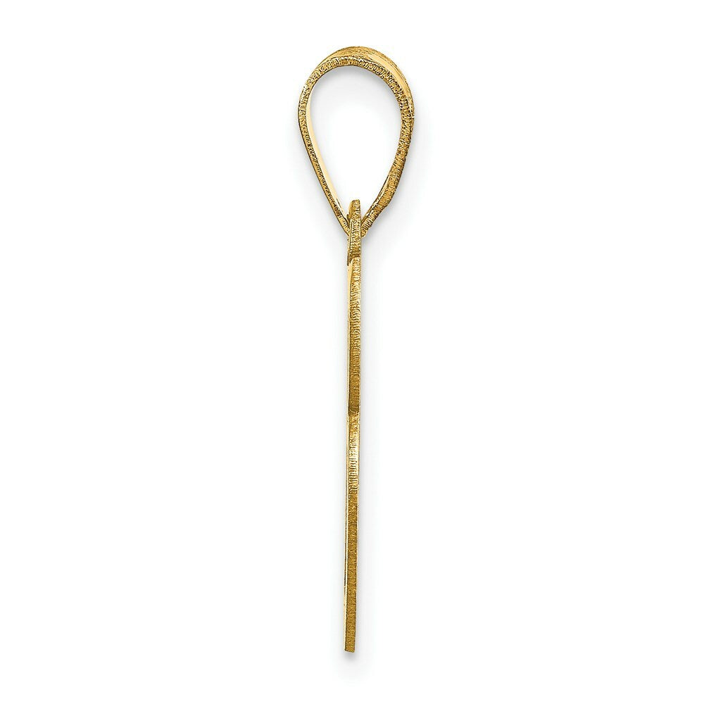 14K Yellow Gold Polished Script Letter B Initial Pendant
