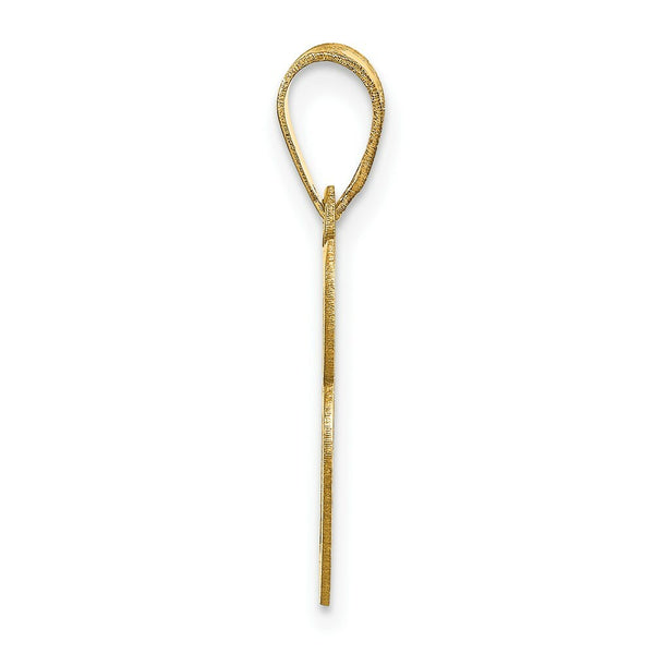 14K Yellow Gold Polished Script Letter B Initial Pendant