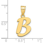 Load image into Gallery viewer, 14K Yellow Gold Polished Script Letter B Initial Pendant

