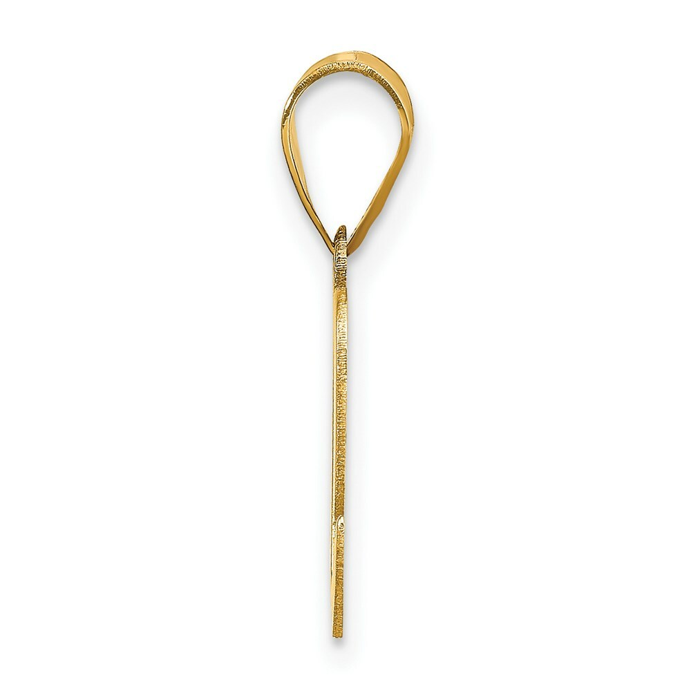 14K Yellow Gold Polished Script Letter C Initial Pendant