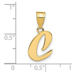 Load image into Gallery viewer, 14K Yellow Gold Polished Script Letter C Initial Pendant

