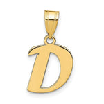 Load image into Gallery viewer, 14K Yellow Gold Polished Script Letter D Initial Pendant
