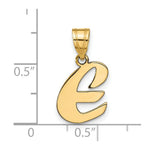 Load image into Gallery viewer, 14K Yellow Gold Polished Script Letter E Initial Pendant
