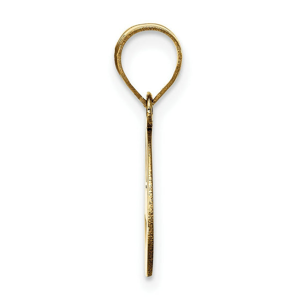 14K Yellow Gold Polished Script Letter E Initial Pendant