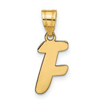 Load image into Gallery viewer, 14K Yellow Gold Polished Script Letter F Initial Pendant
