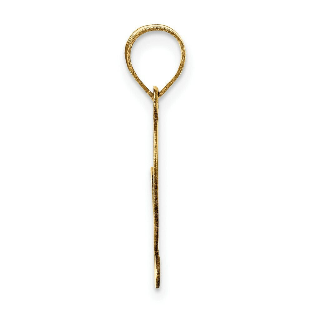 14K Yellow Gold Polished Script Letter G Initial Pendant