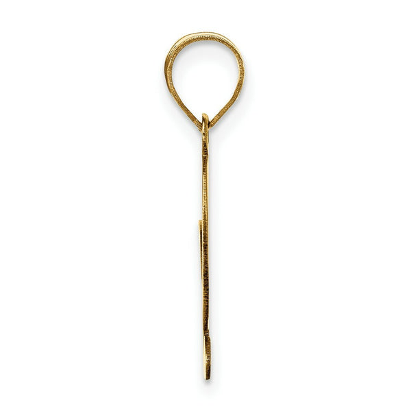14K Yellow Gold Polished Script Letter G Initial Pendant