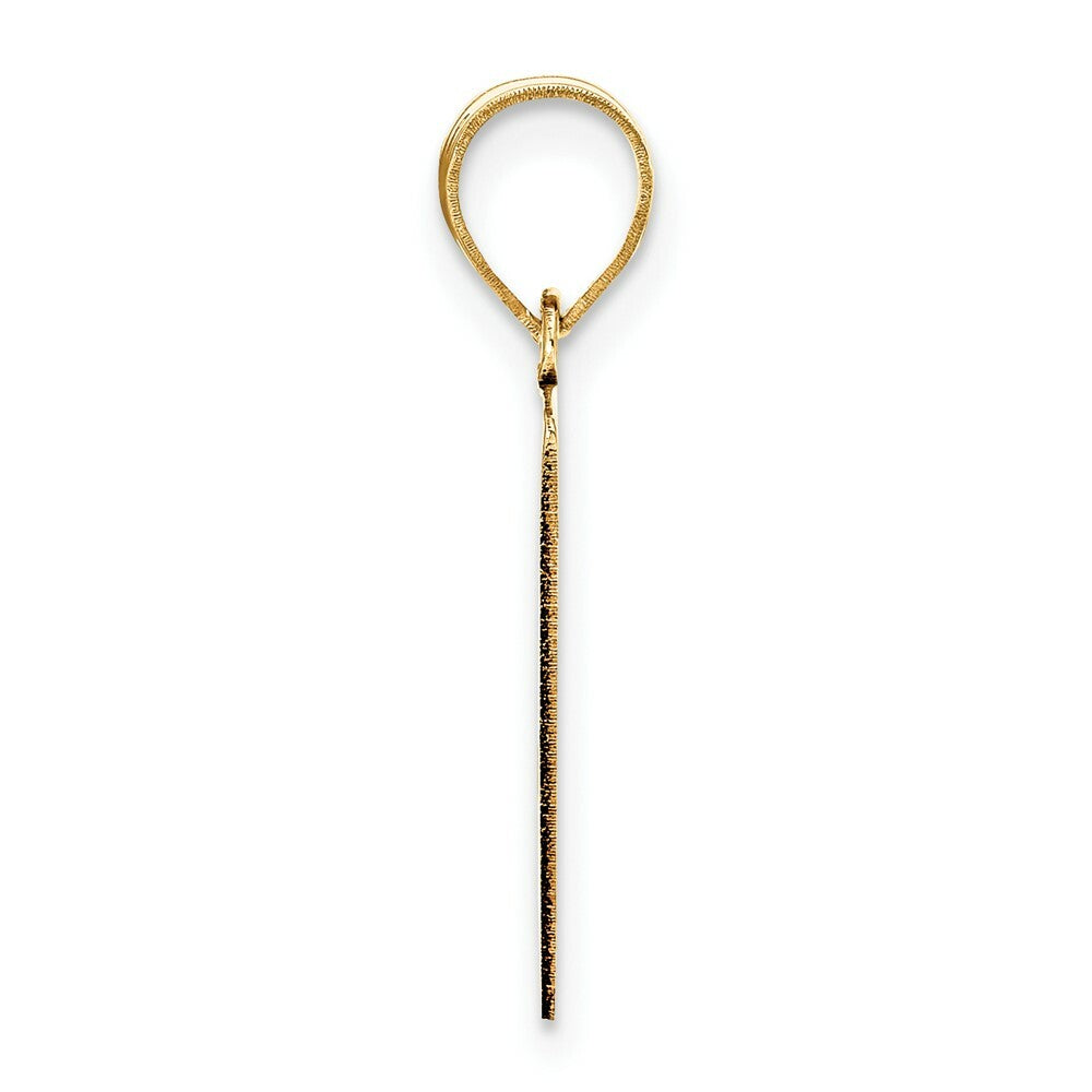 14K Yellow Gold Polished Script Letter J Initial Pendant