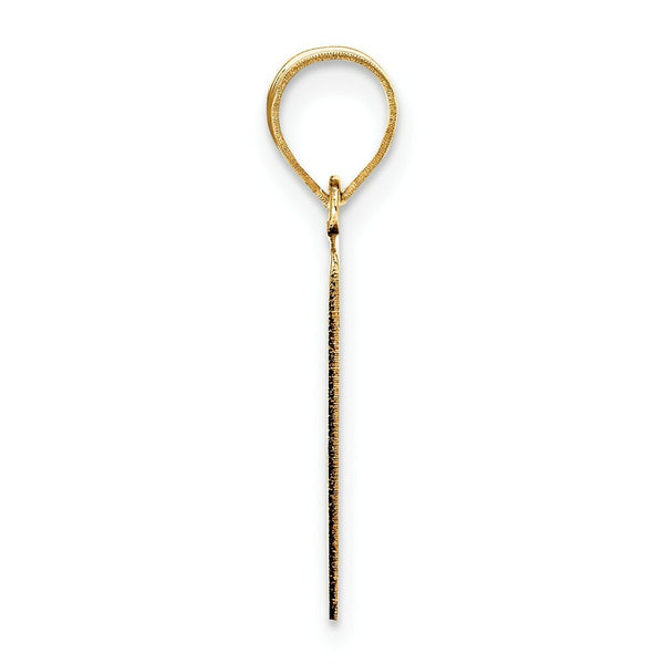14K Yellow Gold Polished Script Letter J Initial Pendant