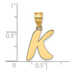 Load image into Gallery viewer, 14K Yellow Gold Polished Script Letter K Initial Pendant
