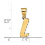 Load image into Gallery viewer, 14K Yellow Gold Polished Script Letter L Initial Pendant
