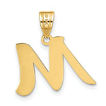 Load image into Gallery viewer, 14K Yellow Gold Polished Script Letter M Initial Pendant
