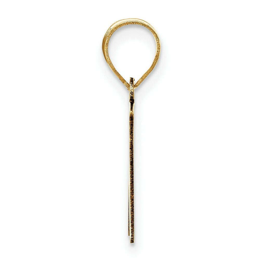 14K Yellow Gold Polished Script Letter N Initial Pendant