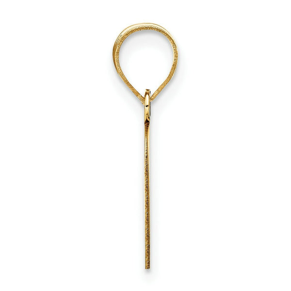 14K Yellow Gold Polished Script Letter O Initial Pendant