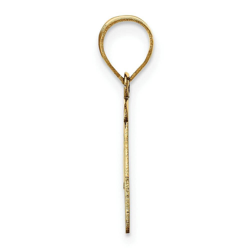14K Yellow Gold Polished Script Letter P Initial Pendant