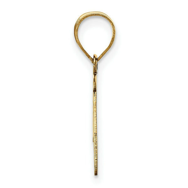 14K Yellow Gold Polished Script Letter P Initial Pendant