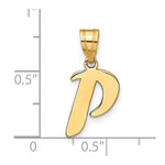 Load image into Gallery viewer, 14K Yellow Gold Polished Script Letter P Initial Pendant
