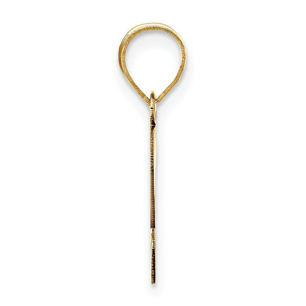 14K Yellow Gold Polished Script Letter S Initial Pendant
