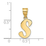 Load image into Gallery viewer, 14K Yellow Gold Polished Script Letter S Initial Pendant
