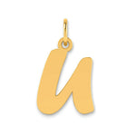 Load image into Gallery viewer, 14K Yellow Gold Polished Script Letter U Initial Pendant
