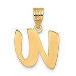 Load image into Gallery viewer, 14K Yellow Gold Polished Script Letter W Initial Pendant
