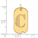 Load image into Gallery viewer, 14K Yellow Gold Polished Letter C Initial Dog Tag Pendant
