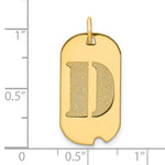 Load image into Gallery viewer, 14K Yellow Gold Polished Letter D Initial Dog Tag Pendant
